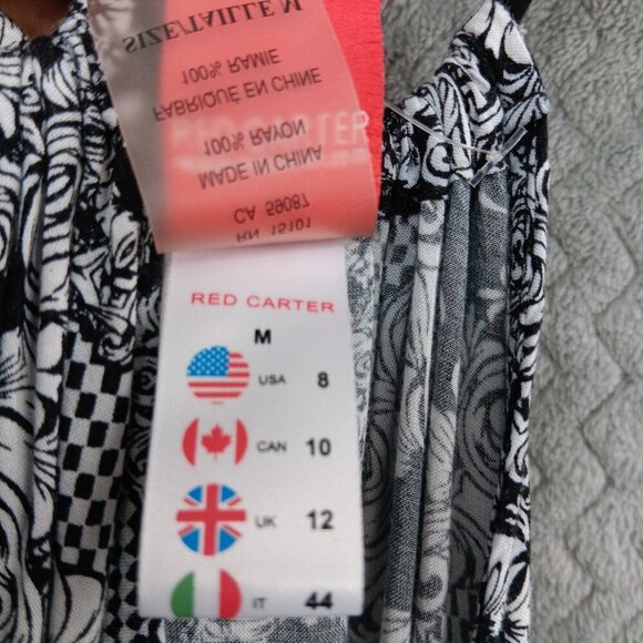 RED CARTER Women's Printed Halter Swimwear Cover-Up Maxi Dress Black White Sz.M - Picture 7 of 8